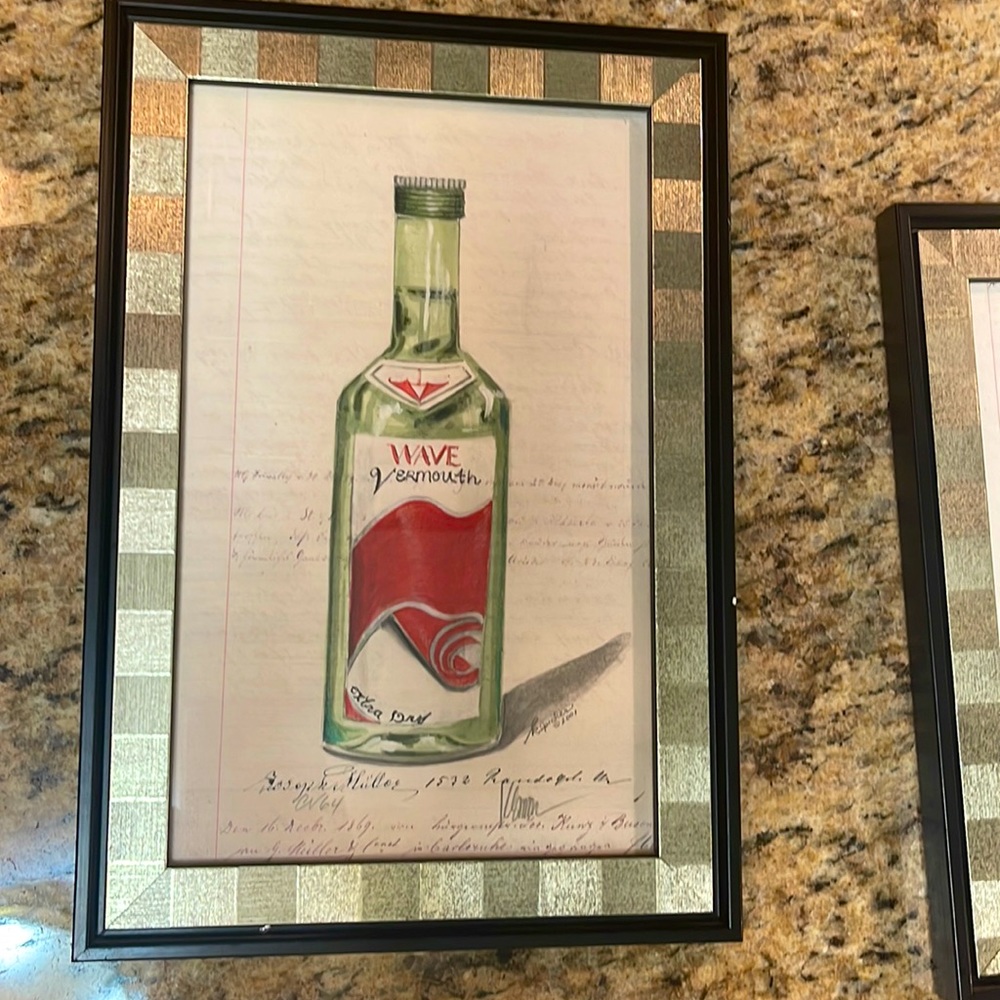 Bar prints framed -selling as pair